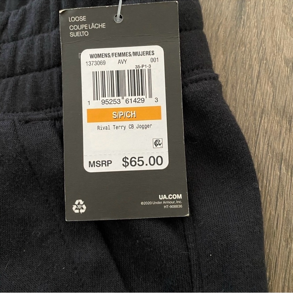 Under Armour Women’s Rival Colorblock Jogger Sweatpants Black/White NWT Small US - Picture 7 of 11